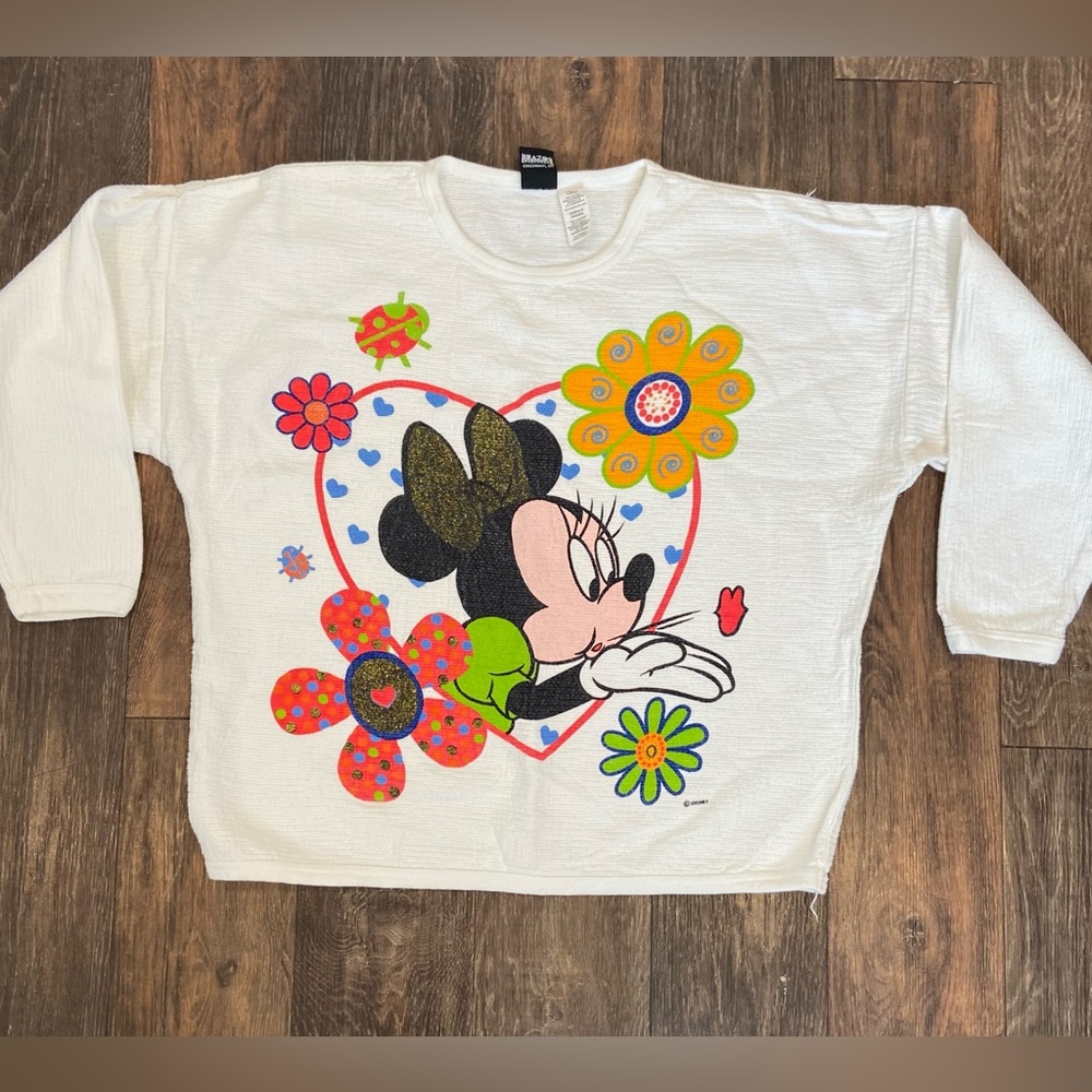 Minnie Mouse Pullover Sweatshirt - Mickey Unlimited DISNEY Tag - Vintage L